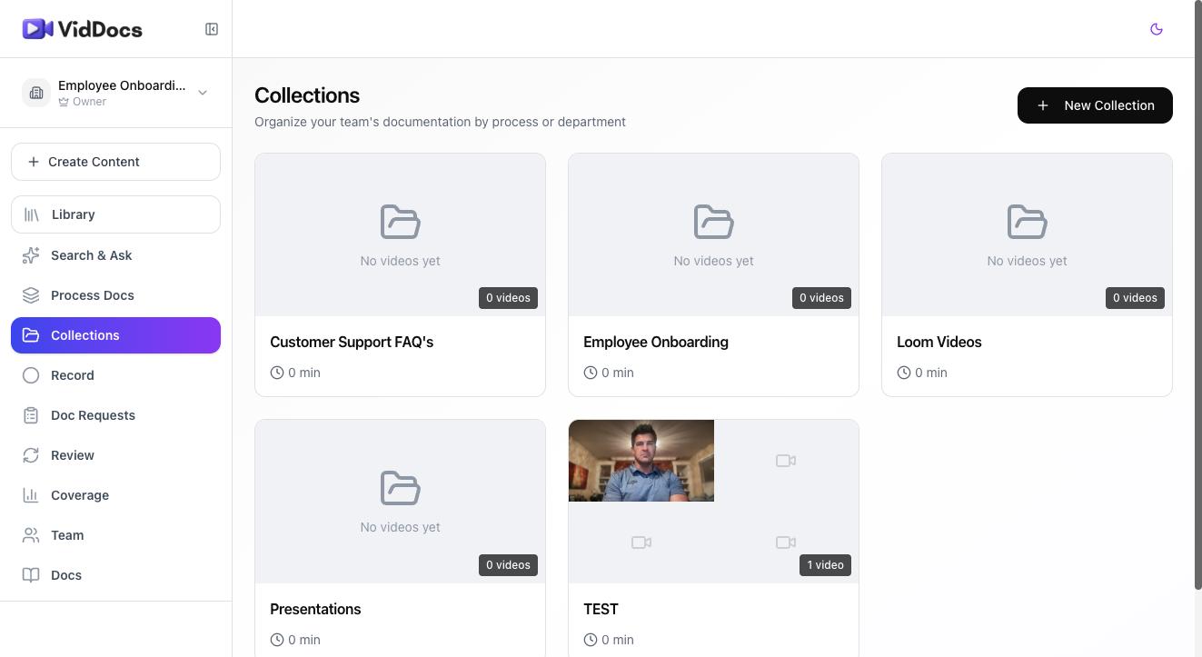 The Collections grid
